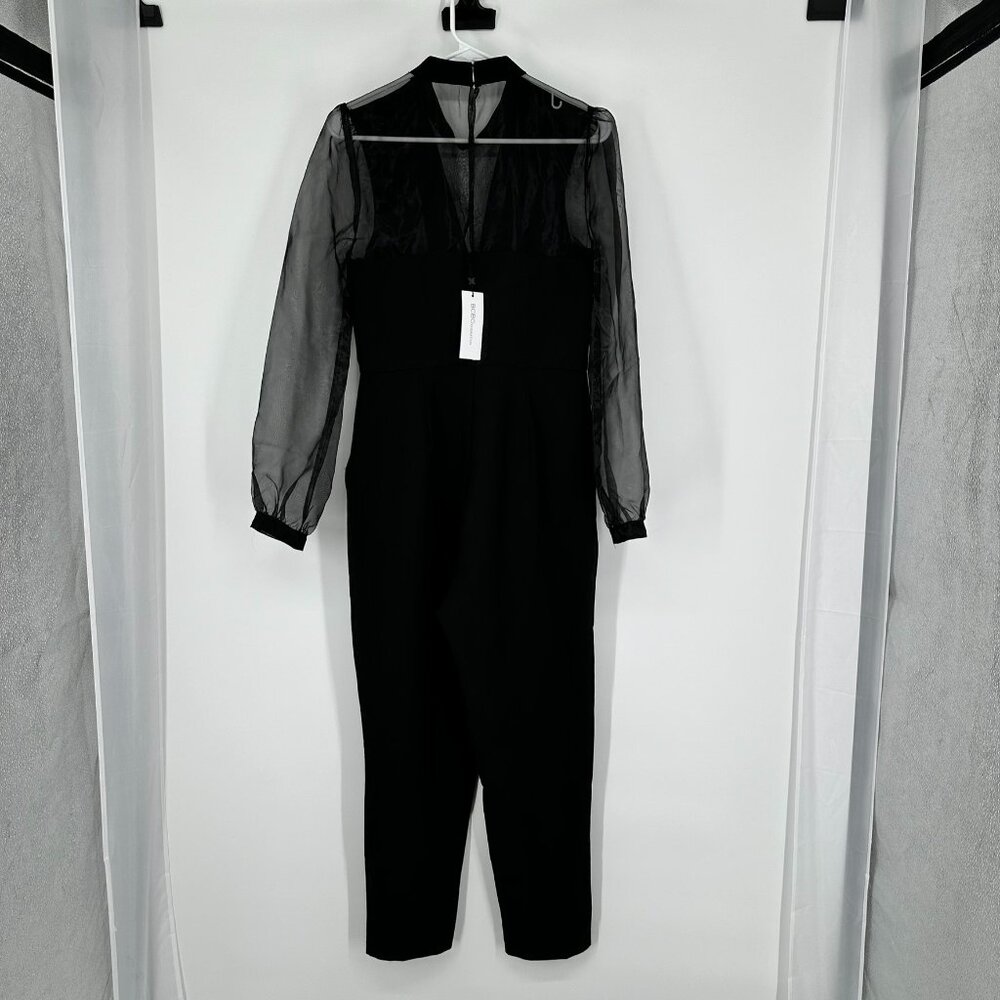 NWT, BCB Generation Shear Black Jumper back zipper Black Sheer Sleeves sz 6